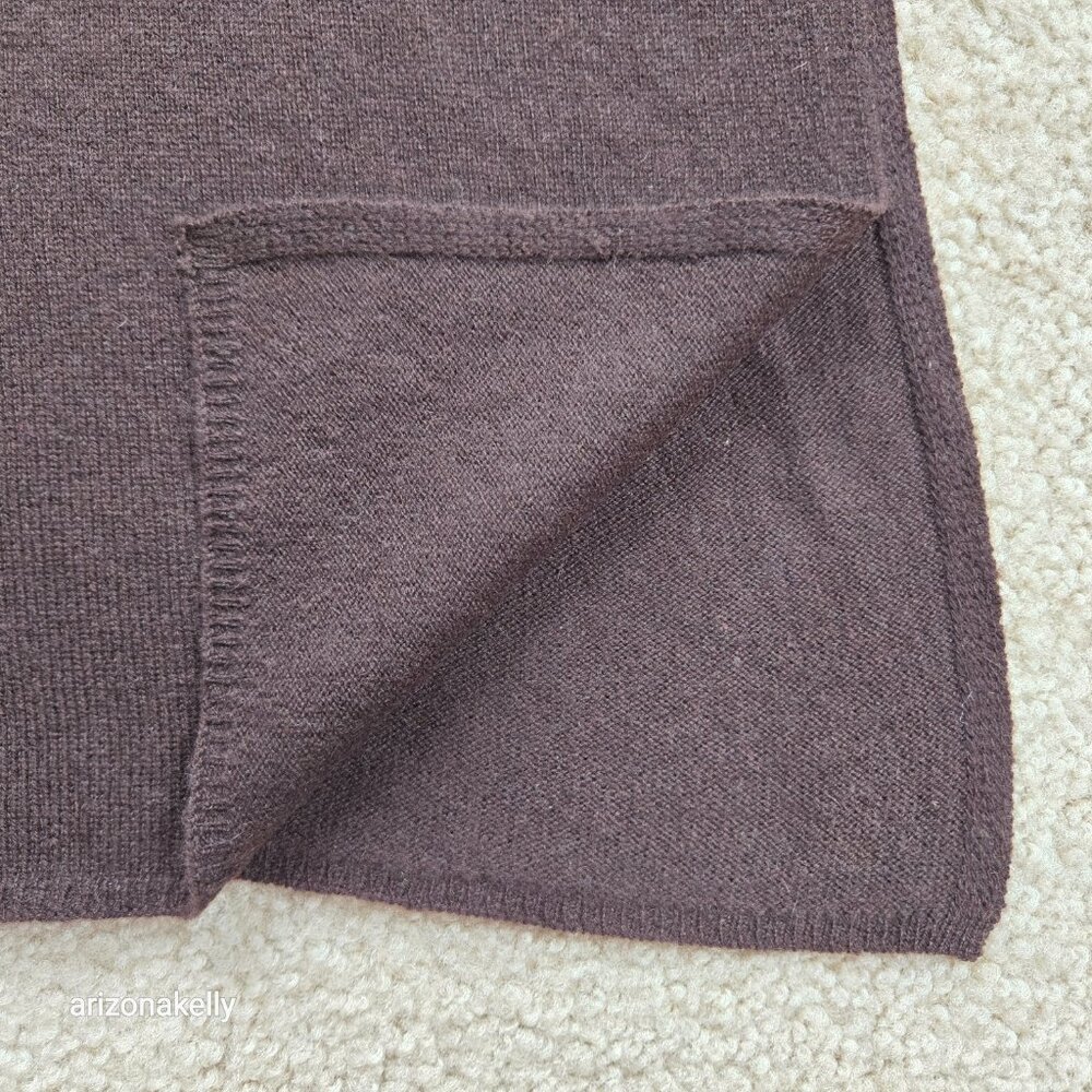 Knit Cashmere Scarf Chocolate Brown - Picture 2 of 9